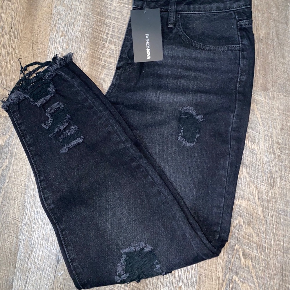 Fashion Nova Black Tipped Jeans
